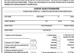 Piece of Juror form